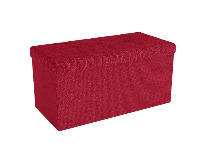 Intirilife Sitztruhe Faltbar 76/38/38 cm (Rot), Textil, 38x38x76 cm, Wohnzimmer, Sessel, Hocker, Sitzwürfel