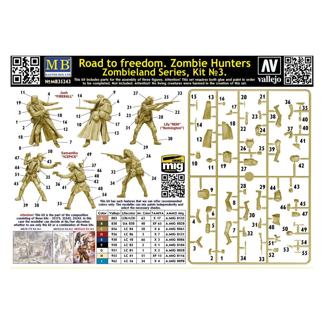 Master Box Road to freedom. Zombie Hunters. Zombieland series, Kit No. 3 (35243)