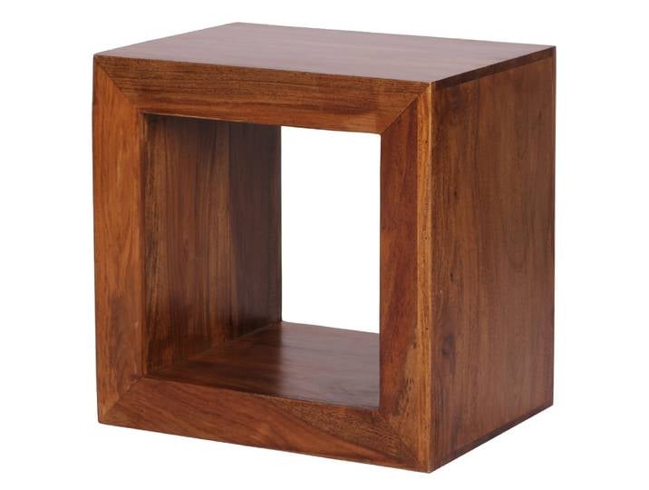 Étagère cube en bois de sheesham massif, marron