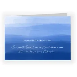 Trauer Danksagung in Blau im Design "Das weite Blau" - Musterkarte