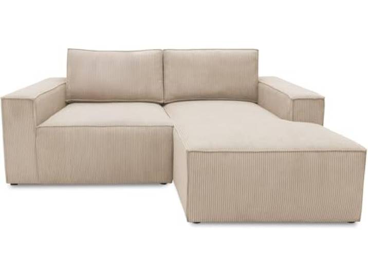 DOMO. collection Ecksofa Calnu, Cordstoff & Taschenfederkern, Creme DOMO. collection Ecksofa Calnu, Cordstoff & Taschenfederkern, Creme