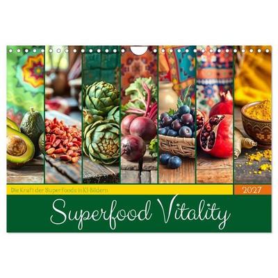 Superfood Vitality - Die Kraft der Superfoods in KI-Bildern (Wandkalender 2027 DIN A4 quer), CALVENDO Monatskalender