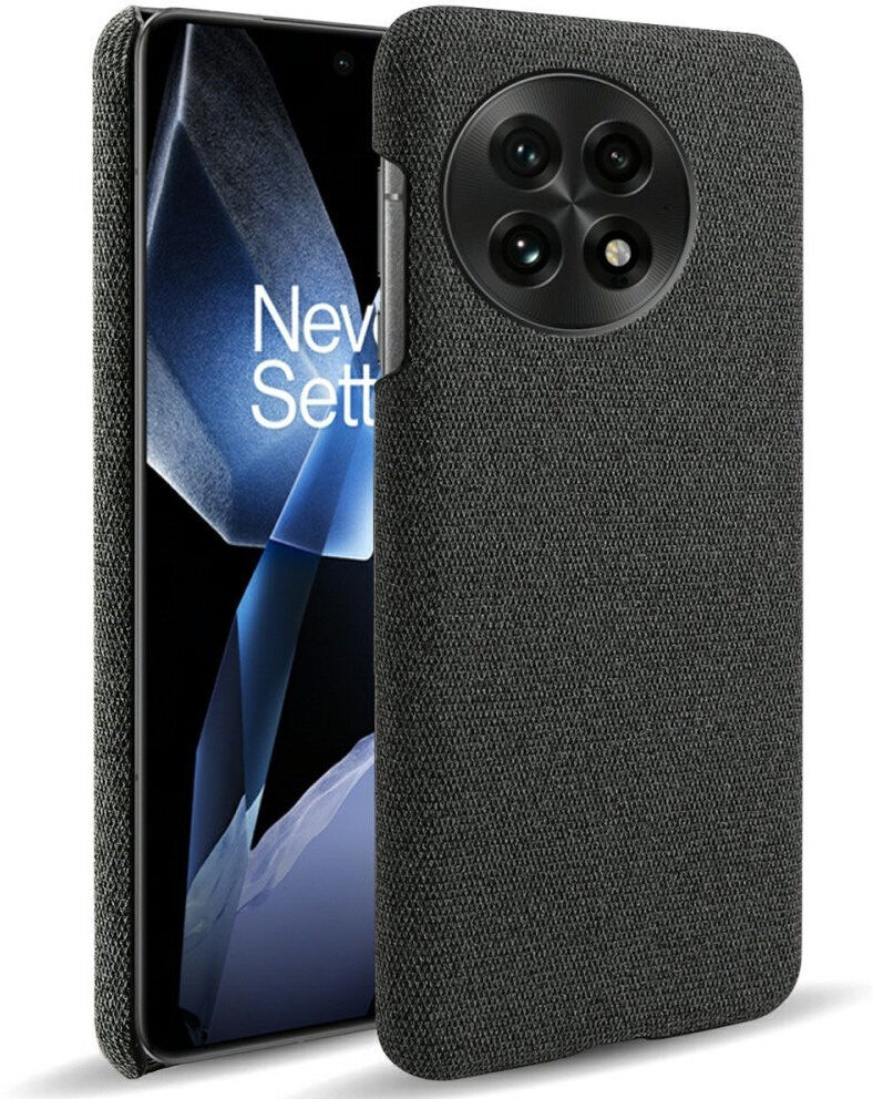 OnePlus 13 - EIDERWOOD Stofbetrukket Plastik Cover - Sort