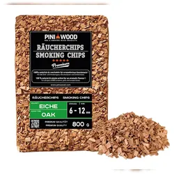 PINI 800 g Räucherchips Eiche 6-12 mm Smoking Chips Räucherspäne