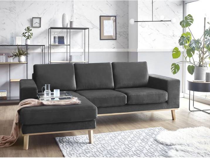 Dunkelgraues Ecksofa MOON Sofa-Variante: Linke Ecke