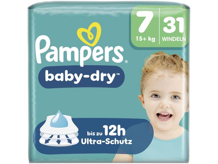 Pampers Baby Dry Windeln Grösse 7 Extra Large 15+kg 31 Stück