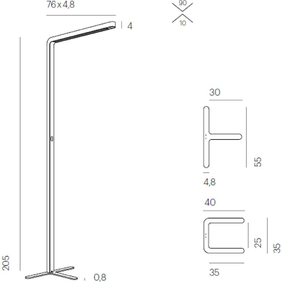 GRAU Team Agile LED Stehleuchte (2700-4000K T-Fuß, Light Blue) 2700-4000K T-Fuß   Light Blue