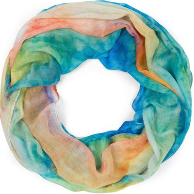 Loop STYLEBREAKER "Loop Aquarell Farbverlauf", Damen, blau (blau, grün, orange), Obermaterial: 100% Viskose CV., Modisch, Modetücher Loop