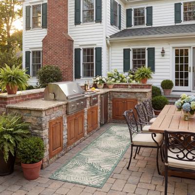 SAFAVIEH Courtyard Marla Tropical Indoor/ Outdoor Waterproof Patio Backyard Rug