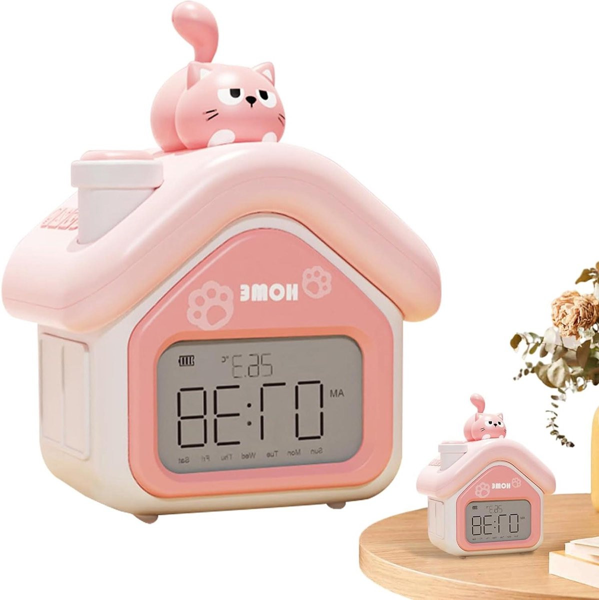 Digitale Wekker voor Kinderen - Educatieve Interactieve Klok - Roze - Breedte: 95 cm