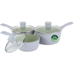 Salter BW092831EU7 Earth 3 Piece Pan Set - 16/18/20cm, Pfannenset + Topfset, Grün