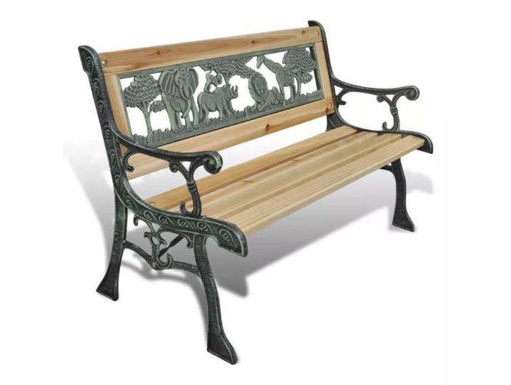 Banc de jardin pour enfants - VIDAXL - Design animaux - Bois durable - Bronze - 80 x 24 cm