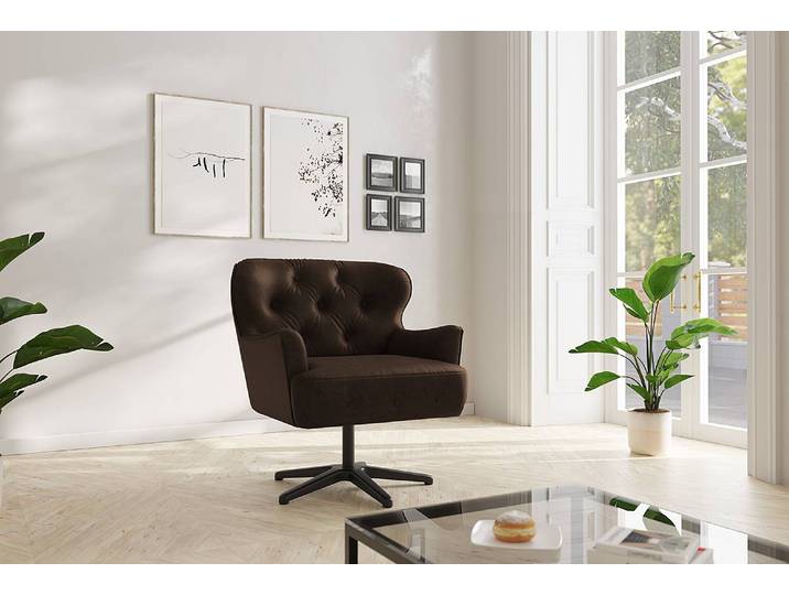 Sessel Lodging Braun Microfaser Priya 83 x 97 x 87cm