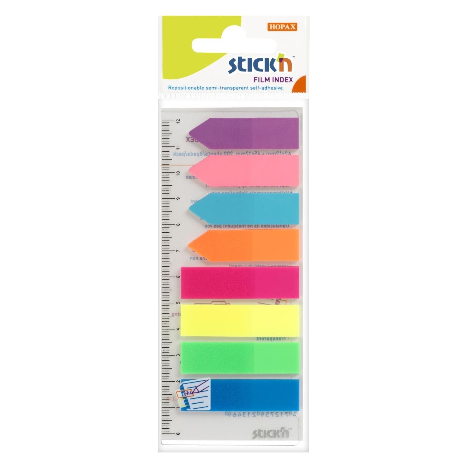 B.N.T. Index Tabs Stick'N 8 ass. Farben 4x50 Pfeile + 4x50 Tabs - (400 Stk.) (526100)