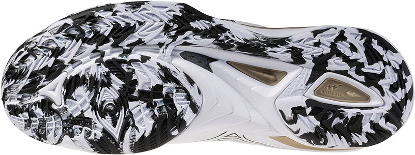 Mizuno Wave Mirage 5 (25) - Sisäpelikenkä (White/Black/GE Gold) - UK 8 (EUR 42 / 27 cm)