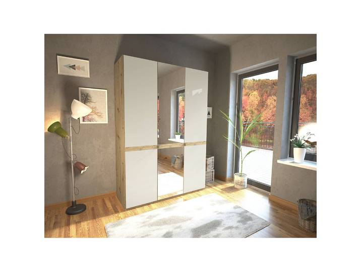 Armoire Barcelona II 150 x 236cm Marron 1 miroir
