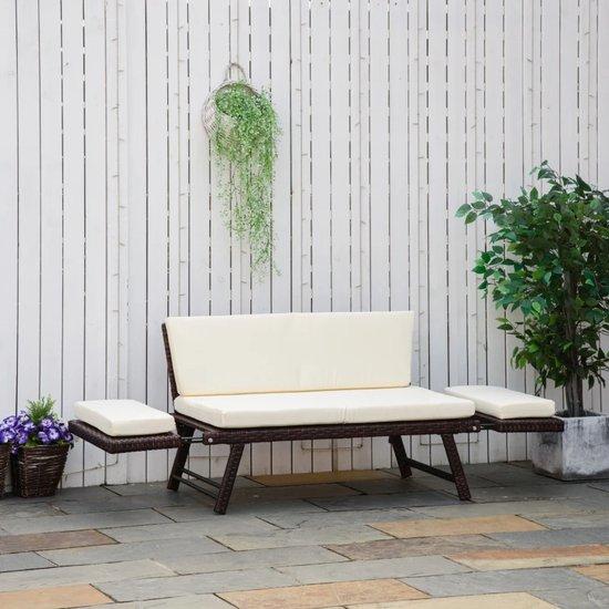 Famanu Gartenbank Verstellbar - Cremefarbene Kissen