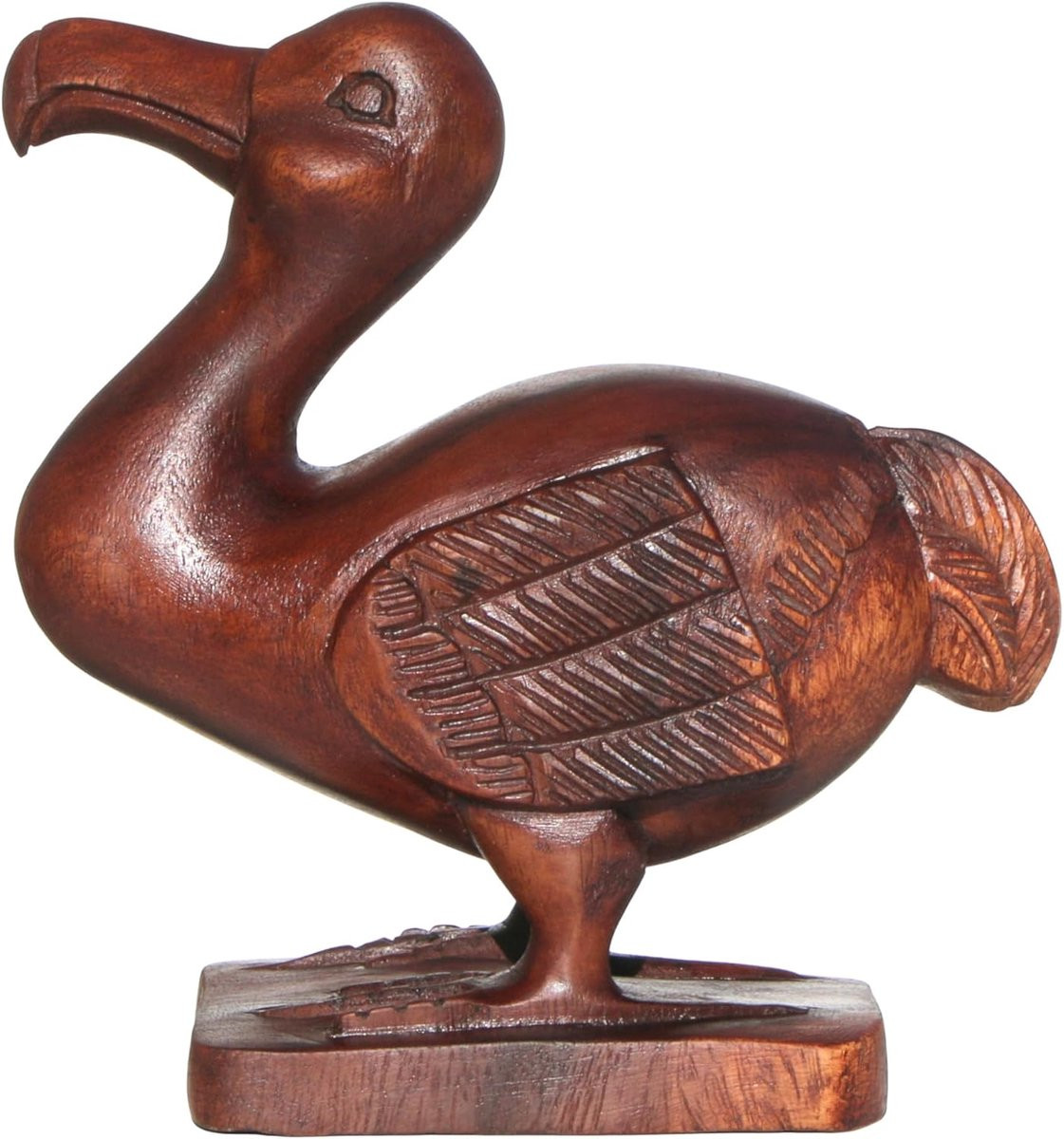 Dodo Beeld Handgesneden Suarhout Natuurlijk Hout Hoogte: 20 cm