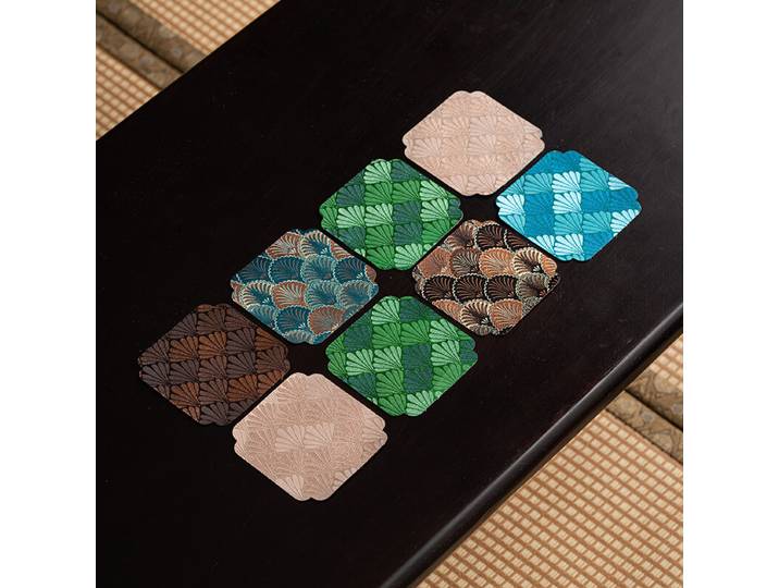 Su's Ceramic sous-verres à thé brocade Guochao 9 × 9 cm, lot de 8