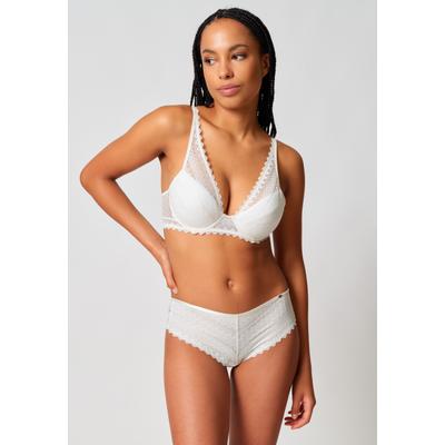 Triangel-BH SKINY "Initialace", Damen, Gr. 75, Cup D, weiß (ivory), Obermaterial: 90% Polyamid, 10% Elasthan. Cups: 100% Polyester, unifarben, normal, BHs Triangel-BH, mit Bügel, Spitze über den Cups, gepolstert