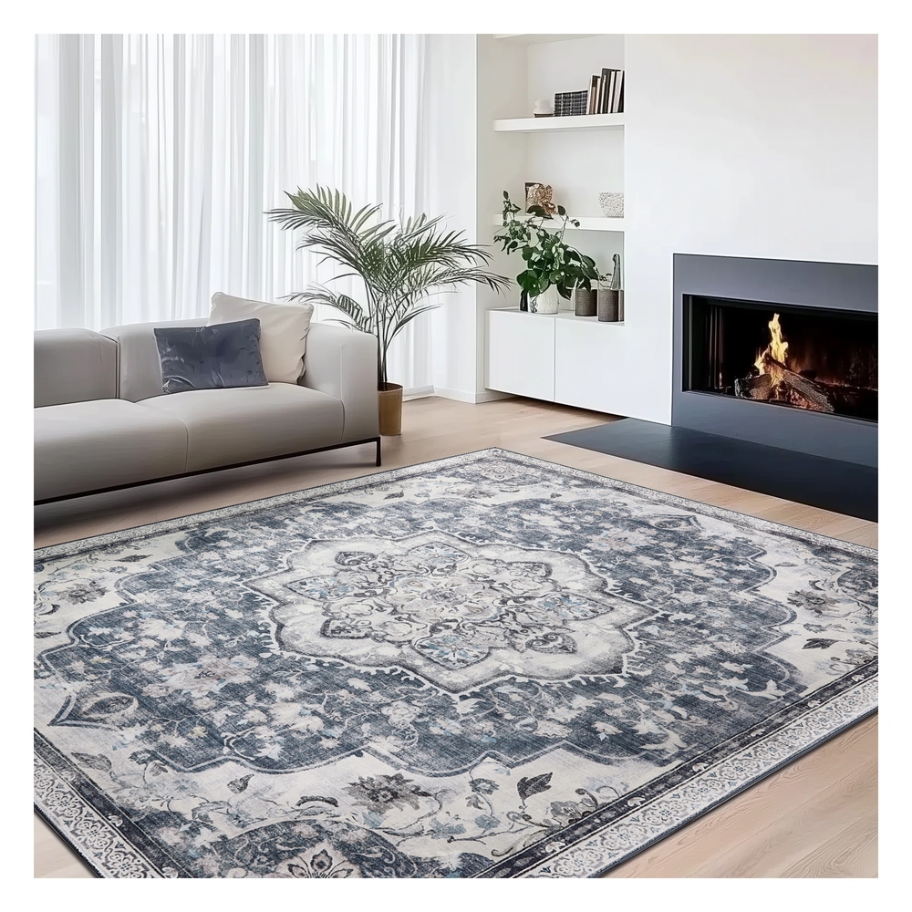 SONGMICS Vintage Teppich 140 x 200 cm flauschig taubengrau TAR039G02