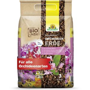 Neudorff Blumenerde  NeudoHum Orchideenerde, Bio, für Orchideen, torffrei, mit Dünger, 3 Liter
