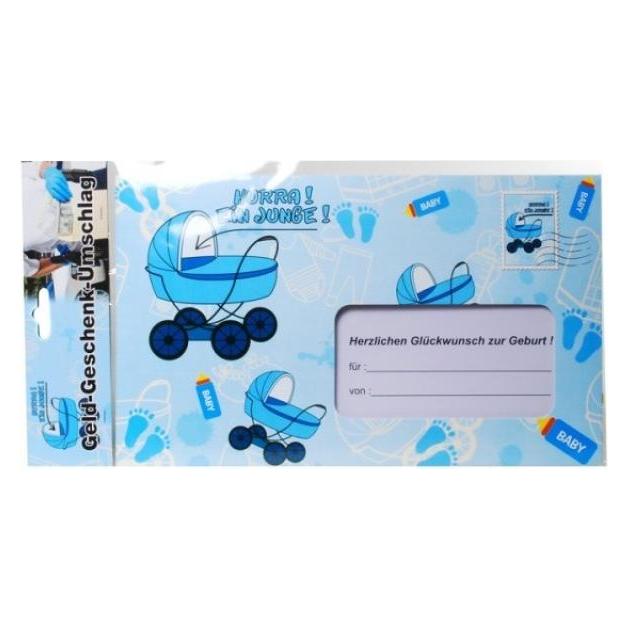 Magni Udo Schmidt GmbH & Co Briefumschlag Hurra EIN Junge Geldgeschenk zur Geburt blau-Weiss 18x30cm (1x) (11733)