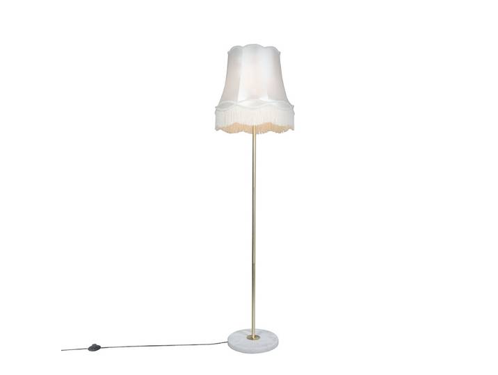 Lampadaire rétro en laiton avec abat-jour Granny crème 45 cm -