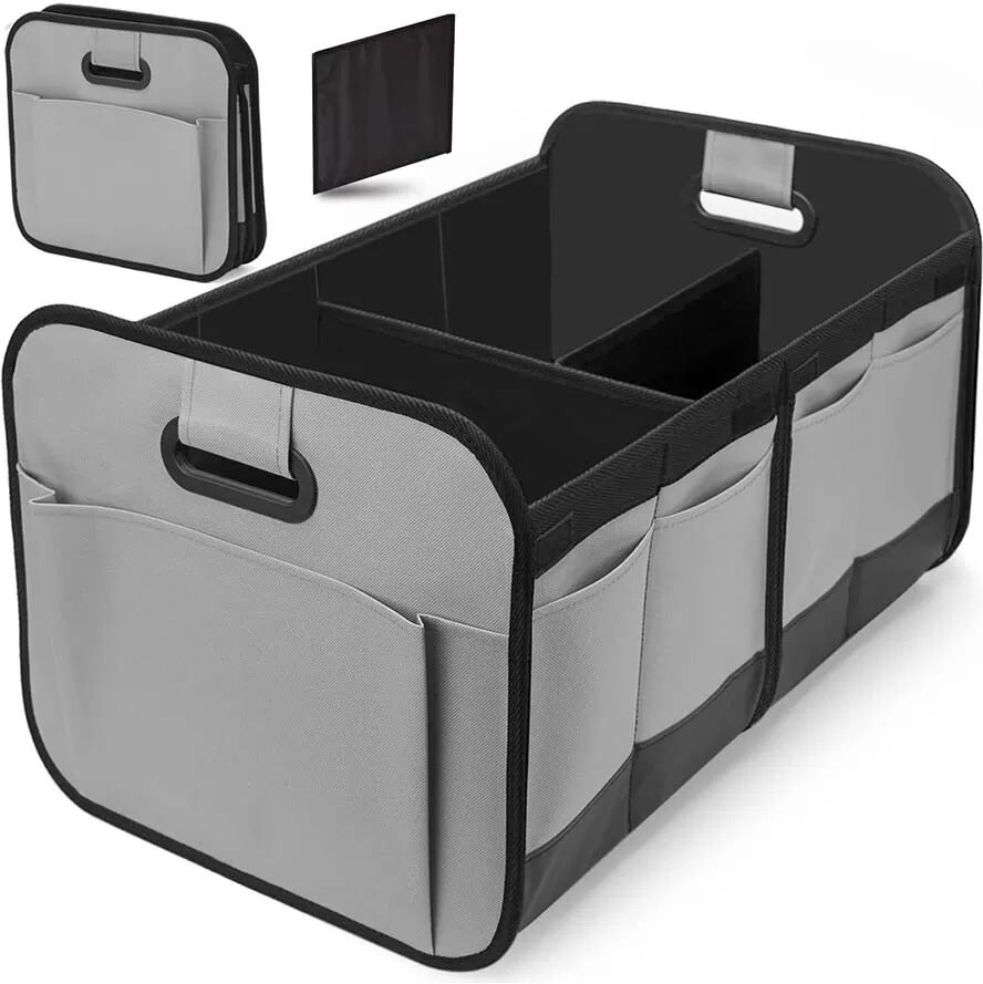 INF Organisateur de Coffre de Voiture Pliable - Boîte de Rangement Grande Capacité Gris