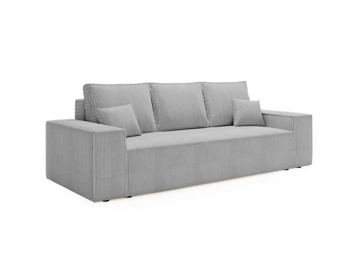 Sepro Meble Sofa Hellgrau AGA Ausziehbar Sztruks, Grau, 256x94x97 cm, Wohnzimmer, Sofas & Couches, Sofas