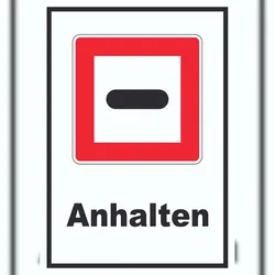 HB-Druck Anhalten Schild mit Symbol und Text Stopp A4 (210x297mm)