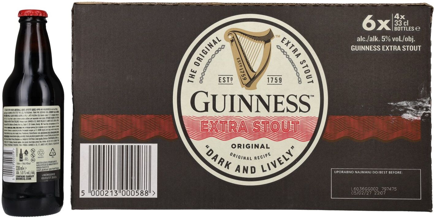 Guinness Extra Stout 5% Vol. 6x4x0,33l