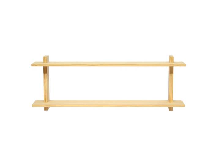Etagère murale double en bois de pin naturel 120 cm Verni