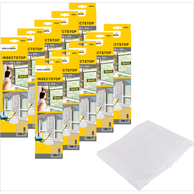 Fliegengitter-Gewebe SCHELLENBERG "Maxi für große Fenster", weiß (rahmen: weiß gewebe: weiß), B:150cm H:300cm, Insektenschutzgitter, Insektenschutz und Mückenschutz, 150 x 300 cm, anthrazit und weiß