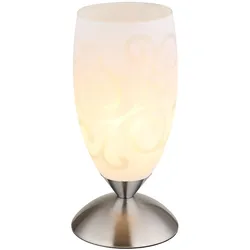 Tischlampe Tischleuchte Wohnzimmerlampe Touchdimmer Silber Metall D 12,5 cm
