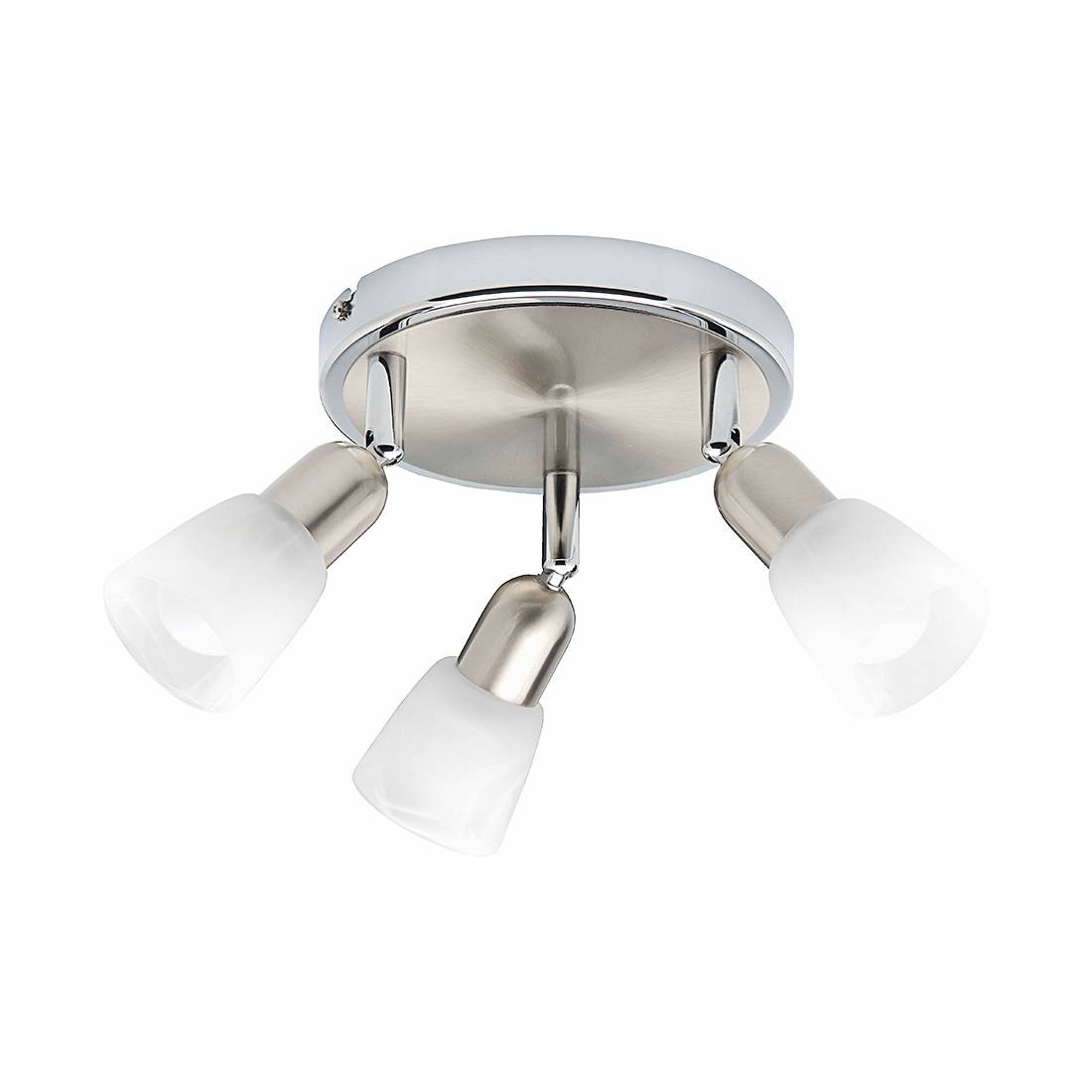 Brilliant Sofia Plafondspot - 3-lichts - Chroom/Wit/Zilver - Metaal en Glas - E14