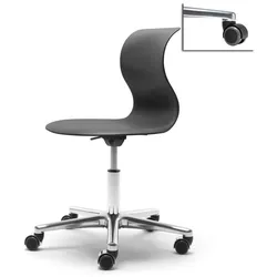 Kinderstuhl Pro 5 graphitschwarz Aluminium polliert (+40€) Weich mit schwarzer A...
