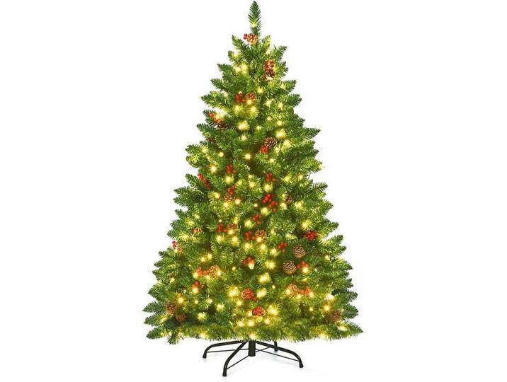 WEIHNACHTSBAUM mit warmweißen LEDs 135cm Grün
