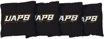 Skip's Garage Arkansas Pine Bluff UAPB Golden Lions Black Cornhole Bags