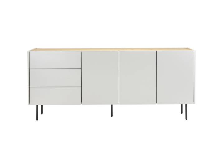 MyDeal Sideboard Mirabelle hellgrau MDF B 40 cm H 78.5 cm