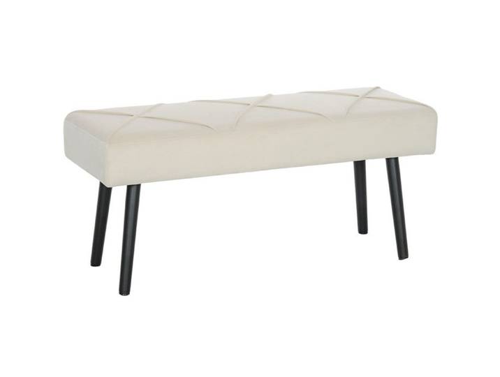 YWJ Tabouret Chevet Multifonction Pieds Acier Assise Rembourrée Entrée Couloir 100x36x45cm Blanc Crème