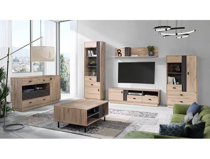 Wohnzimmer-Set ALLMO System Wohnzimmer Set – 6 Teile – Sonoma