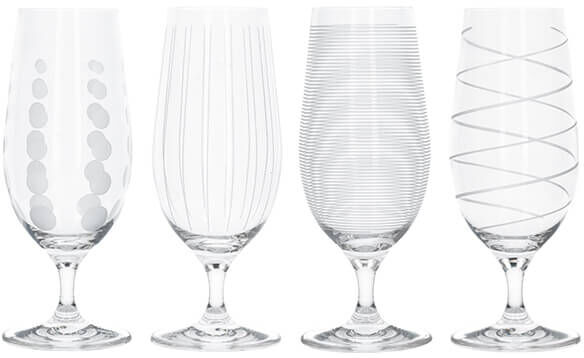 Mikasa Cheers Set Of 4 Stemmed Pilsner Glasses