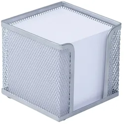WEDO Zettelbox Office 10x10x10cm silber Packung mit 12 Stück