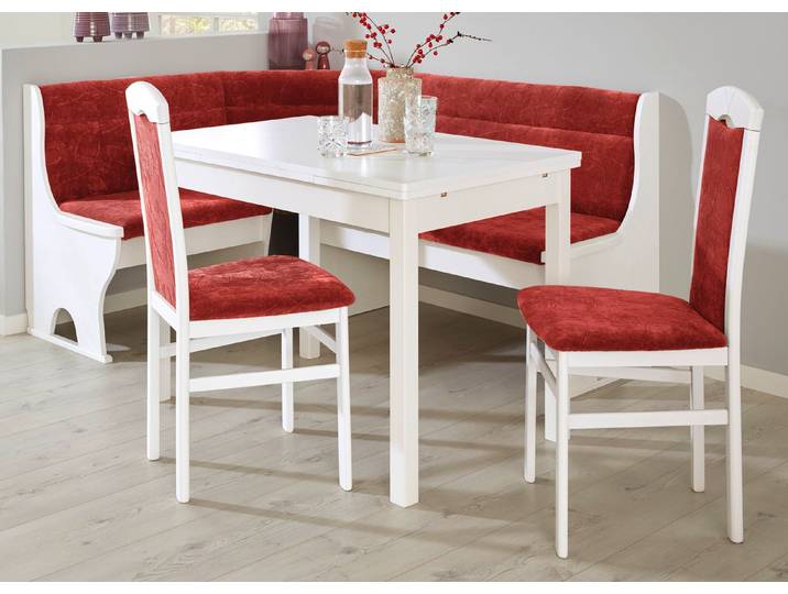 Stilvolle Esszimmermöbel, Weiss-Rot, 2er-Set Stühle