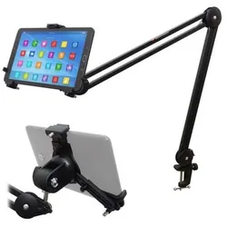 K&M 19790 Tablet-PC-Halter mit Gelenkarm Schwarz, Tablet Halterung, Schwarz