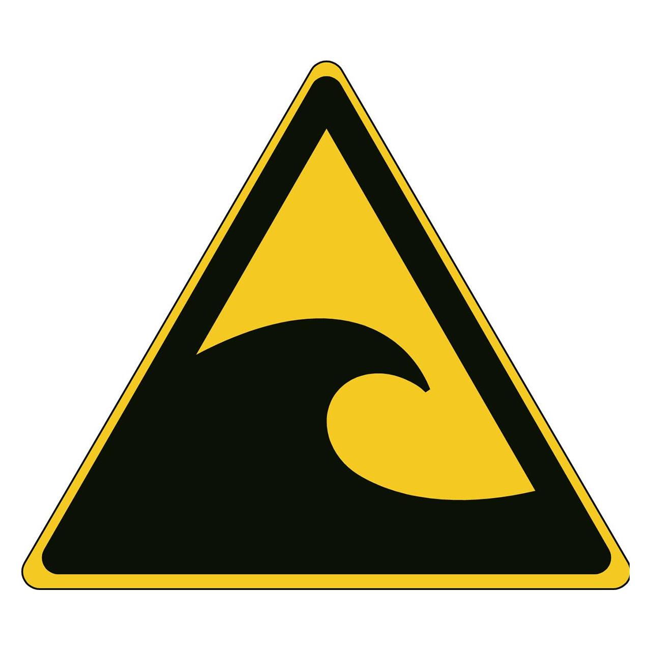 Brady ISO-Sicherheitsschild - Warnung vor Tsunami-Gefahrenzone (W/W056/NT/PP-TRI315-1)