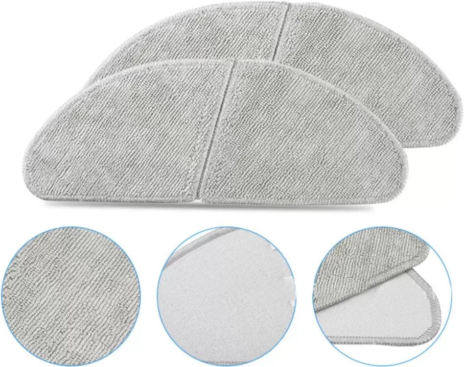 INF 6er-Pack Mop-Tücher kompatibel mit Midea Roboterstaubsauger - Waschbare Polyester-Nylon Ersatzpads für M7pro, M7Max, S8/S8+