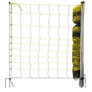 Horizont Weidezaunnetz horinetz, Schafnetz, 120 cm x 50 m, gelb/schwarz, elektrifizierbar, Doppelspitze