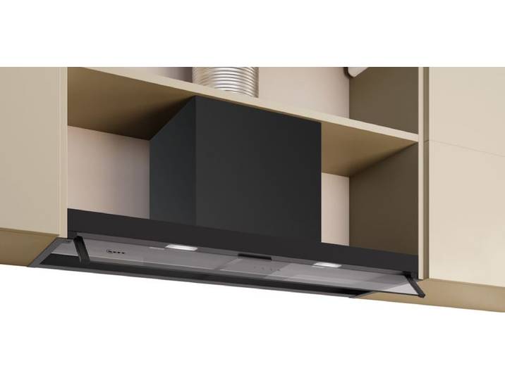 Neff N 50, Integrierte Designhaube, 90 cm, Klarglas, Mattschwarz, D95XCC2S0, ID D95XCC2S0